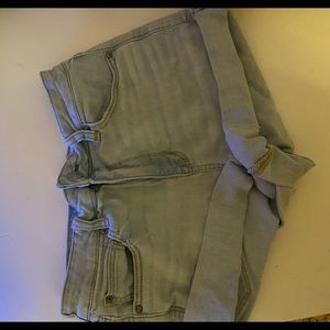 American Eagle High Waisted Light Wash Shorts